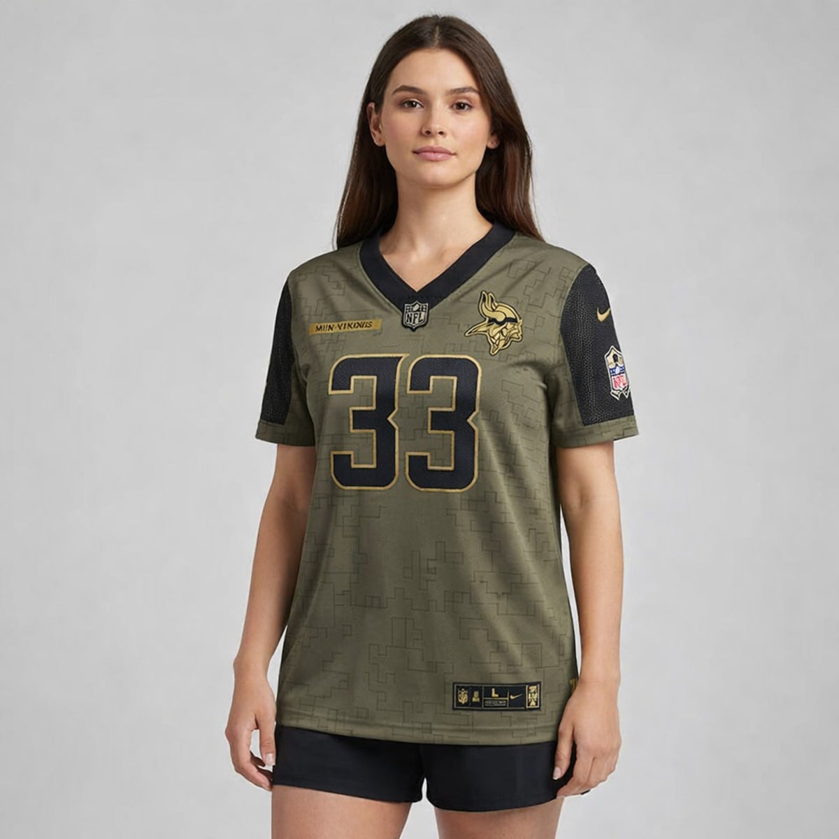 Cook 33 Vikings Salute To Service Football Jersey - 5