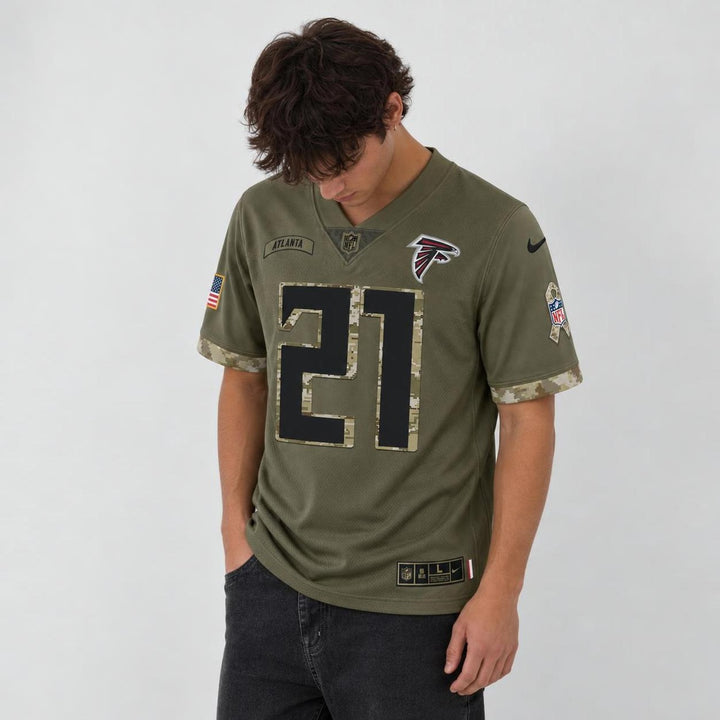 Sanders 21 Olive Atlanta Football Jersey