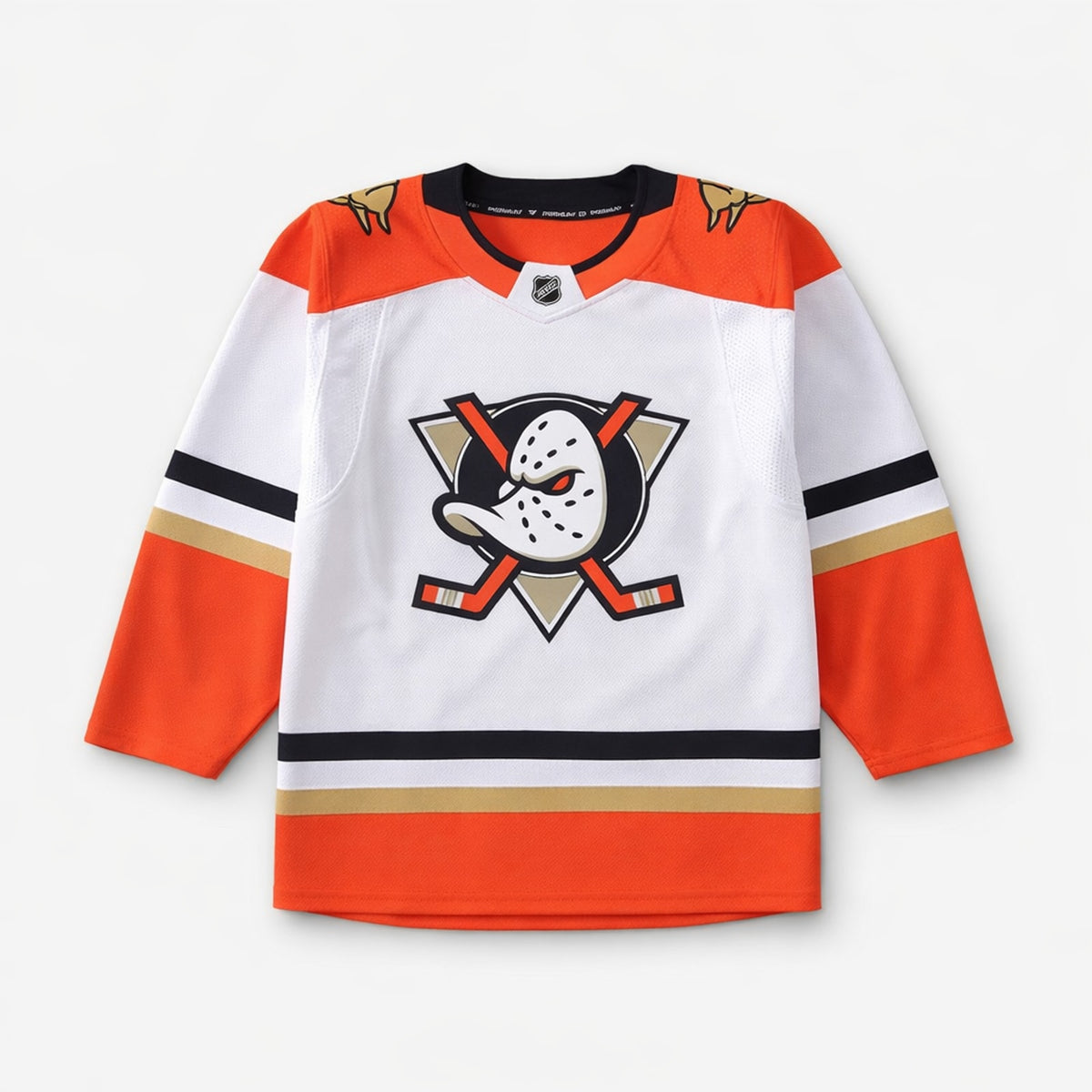 Anaheim Ducks Classic Hockey Jersey White Orange - 1
