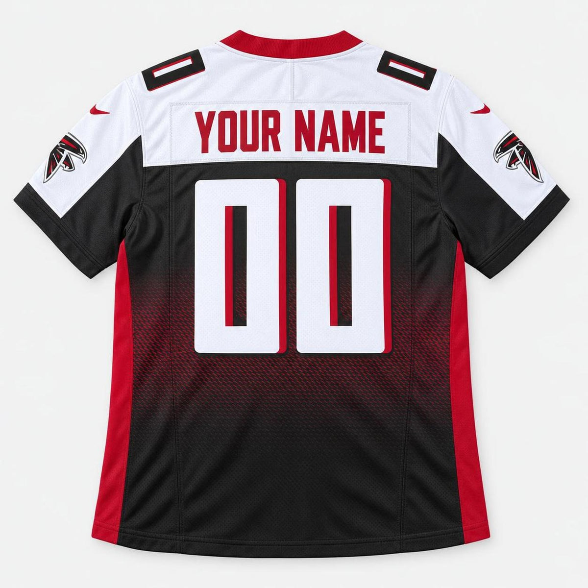 Atl Black Red Football Jersey - Custom Name and Number - 10