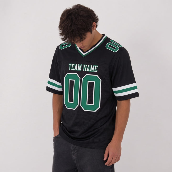 Black Emerald Game Day Football Jersey – Custom Name and Number