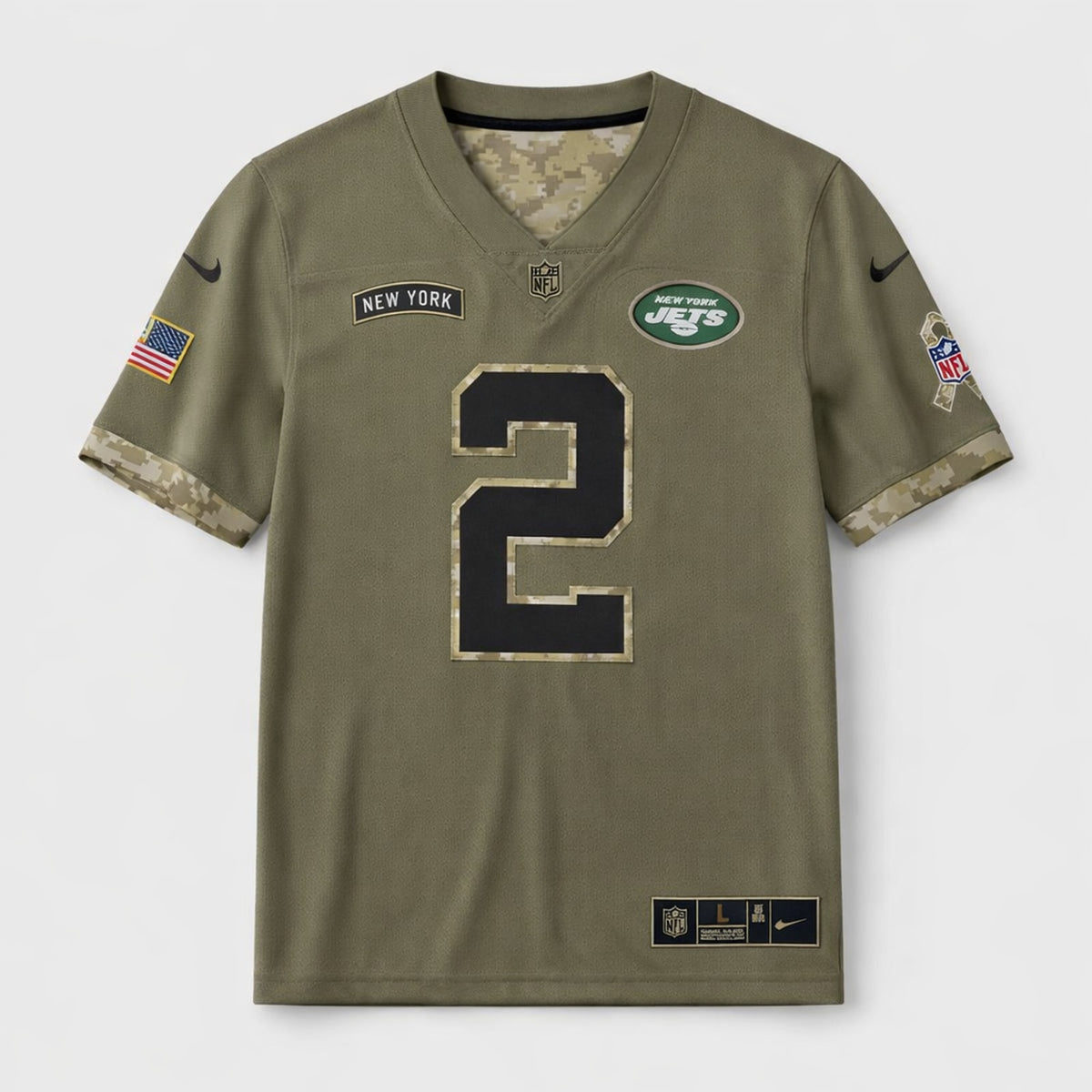 Wilson 2 New York Football Jersey Olive - 1