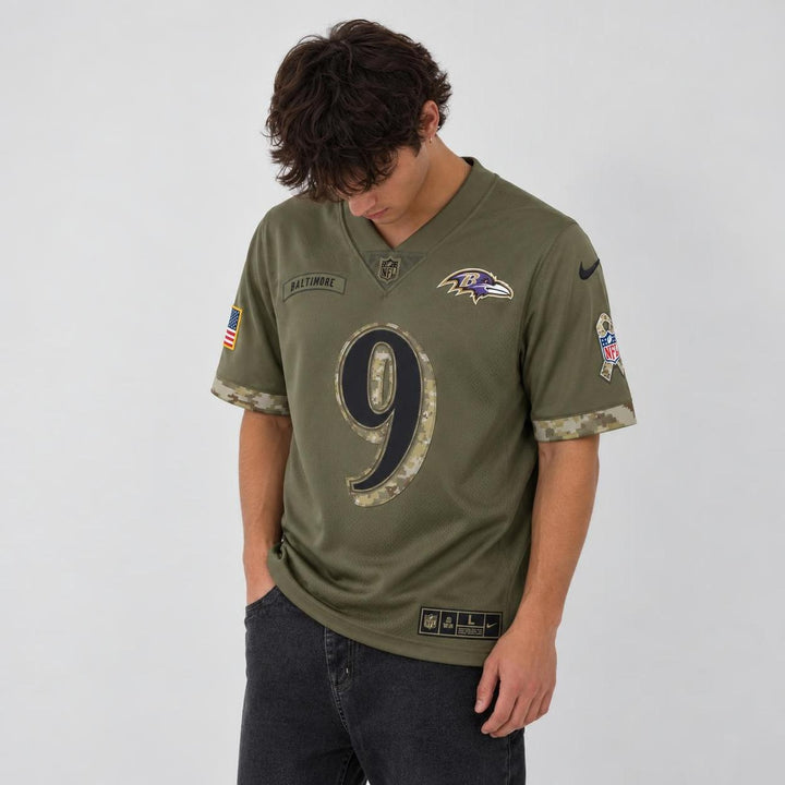 Tucker 9 Baltimore Olive Football Jersey