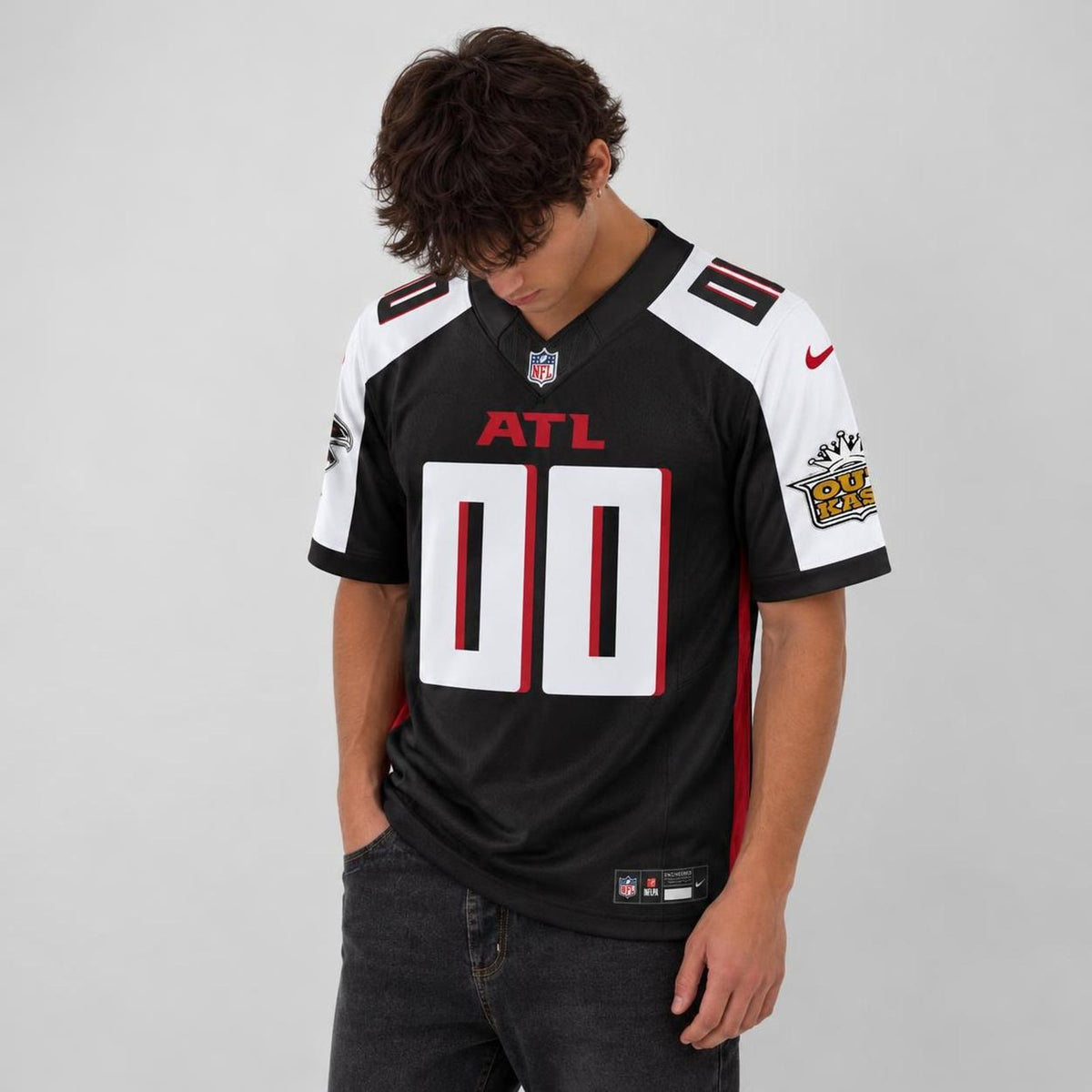 Atl 00 Black Red Football Jersey - 3