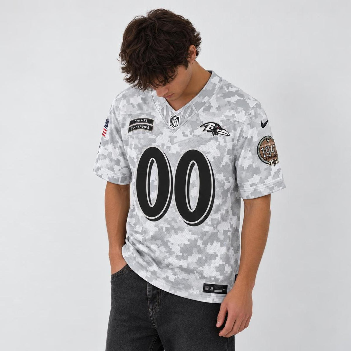 Gray Camo Football Jersey - Custom Name and Number - 2