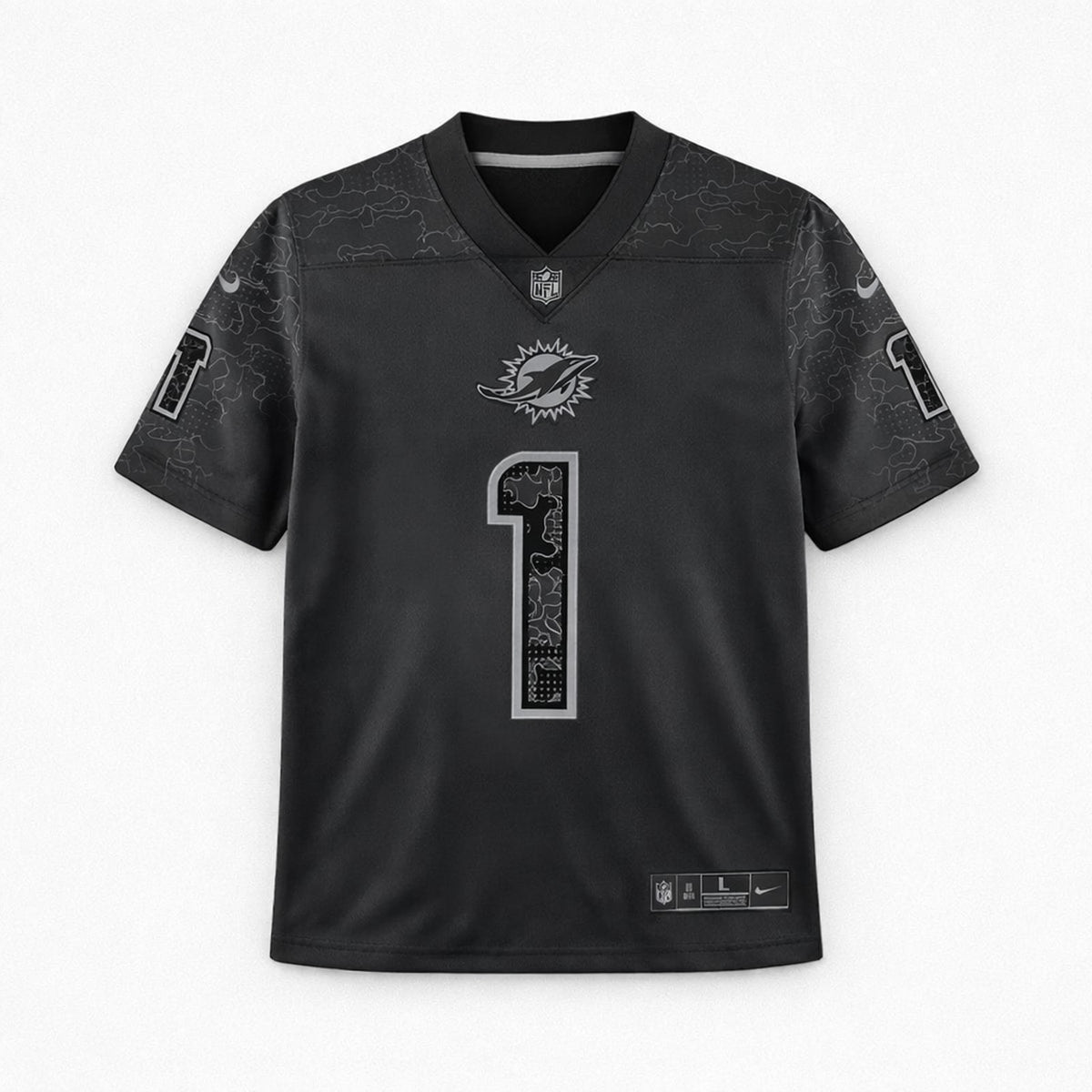 Tagovailoa 1 Dolphins Black Football Jersey - 1