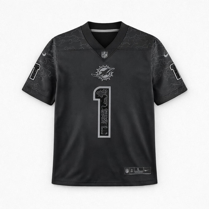 Tagovailoa 1 Dolphins Black Football Jersey