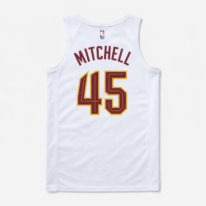 Cavs Mitchell 45 Basketball Jersey White