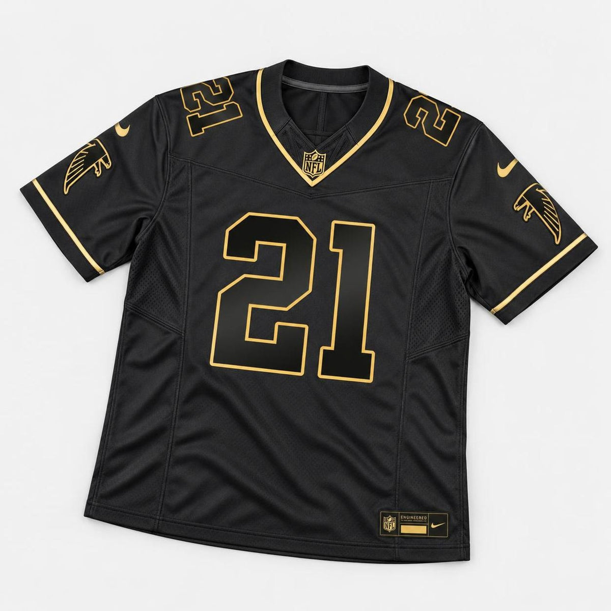 Sanders 21 Atlanta Black Gold Football Jersey - 5
