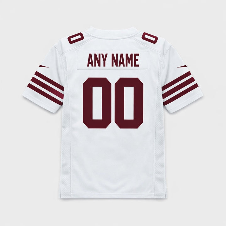 White Any Name 00 Giants Football Jersey