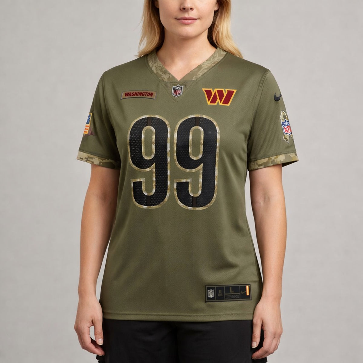 Young 99 Olive Washington Football Jersey - 5