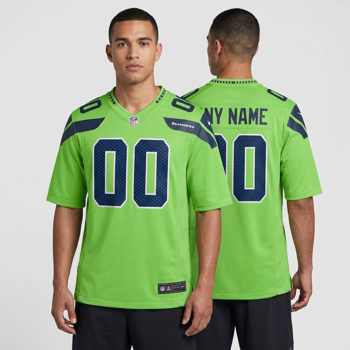Neon Green Football Jersey – Custom Name and Number - 4
