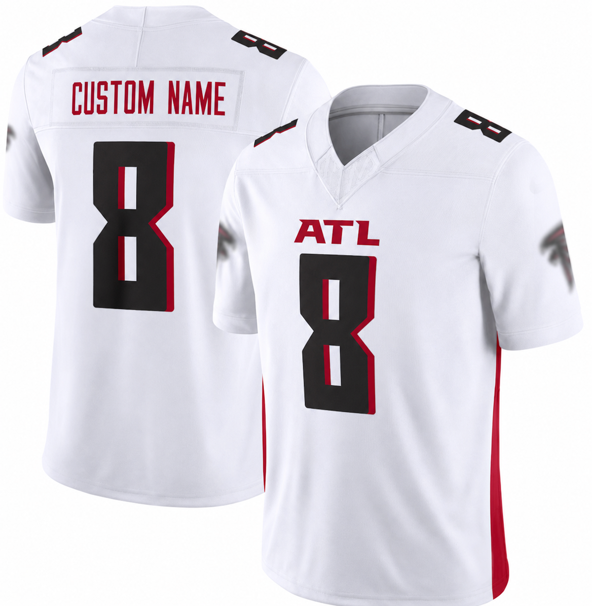 ATL White Football Jersey Number 8 Custom Name and Number