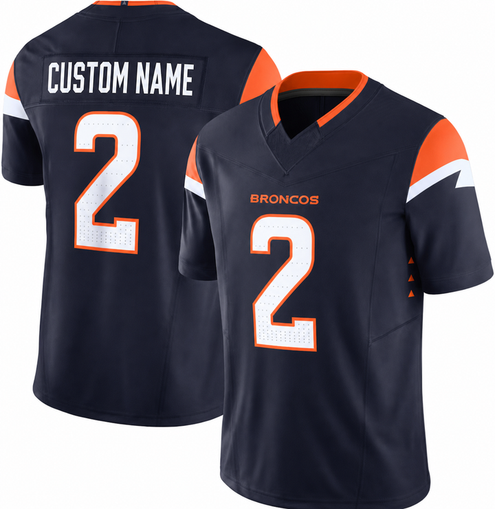 DEN Navy Football Jersey Number 2 Custom Name and Number