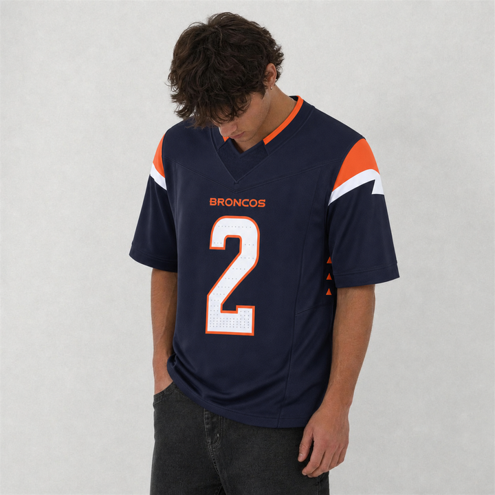 DEN Navy Football Jersey Number 2 Custom Name and Number
