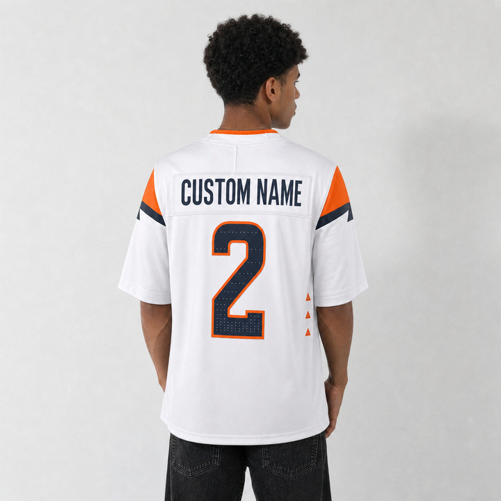 DEN White Football Jersey Number 2 Custom Name and Number