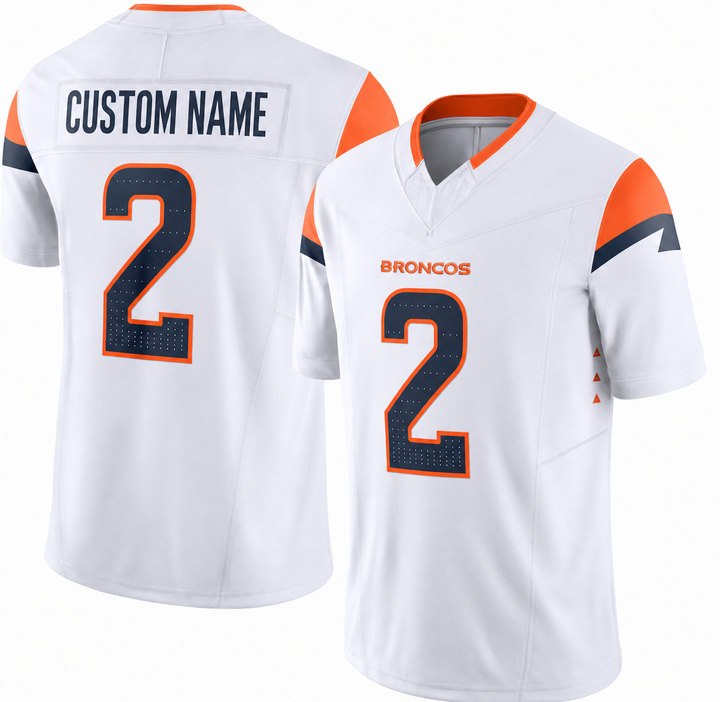 DEN White Football Jersey Number 2 Custom Name and Number