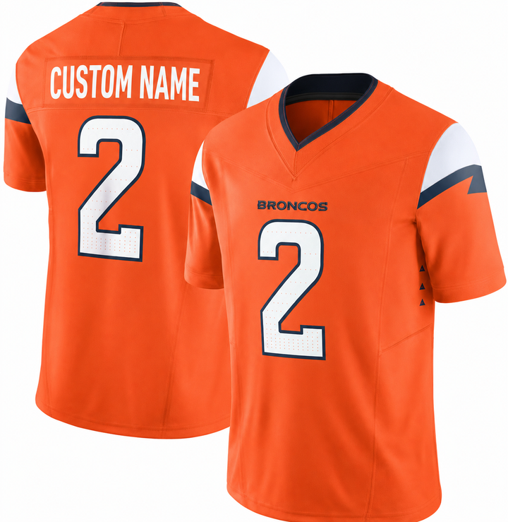 DEN Orange Football Jersey Number 2 Custom Name and Number