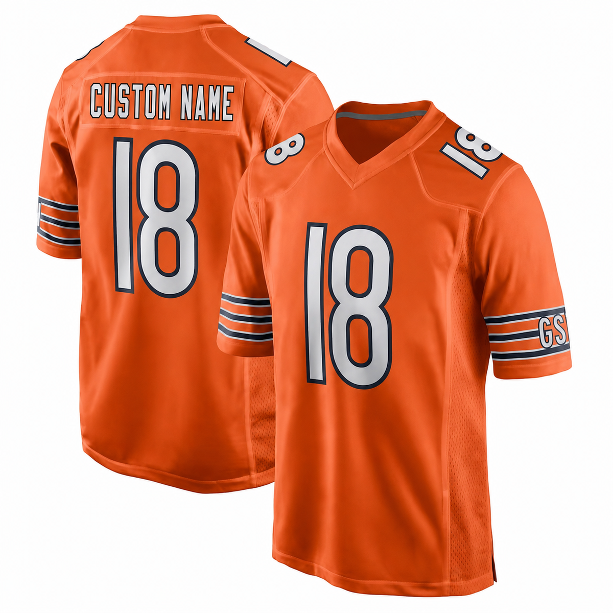CHI Orange Football Jersey Williams Number 18 Custom Name and Number