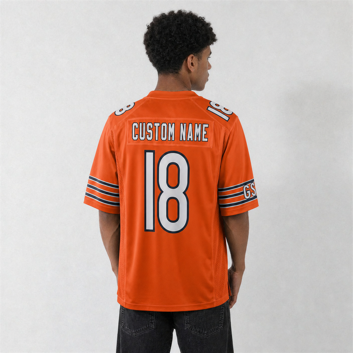 CHI Orange Football Jersey Williams Number 18 Custom Name and Number