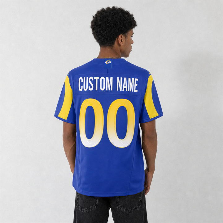 LAR Blue Football Jersey Number 00 Custom Name and Number