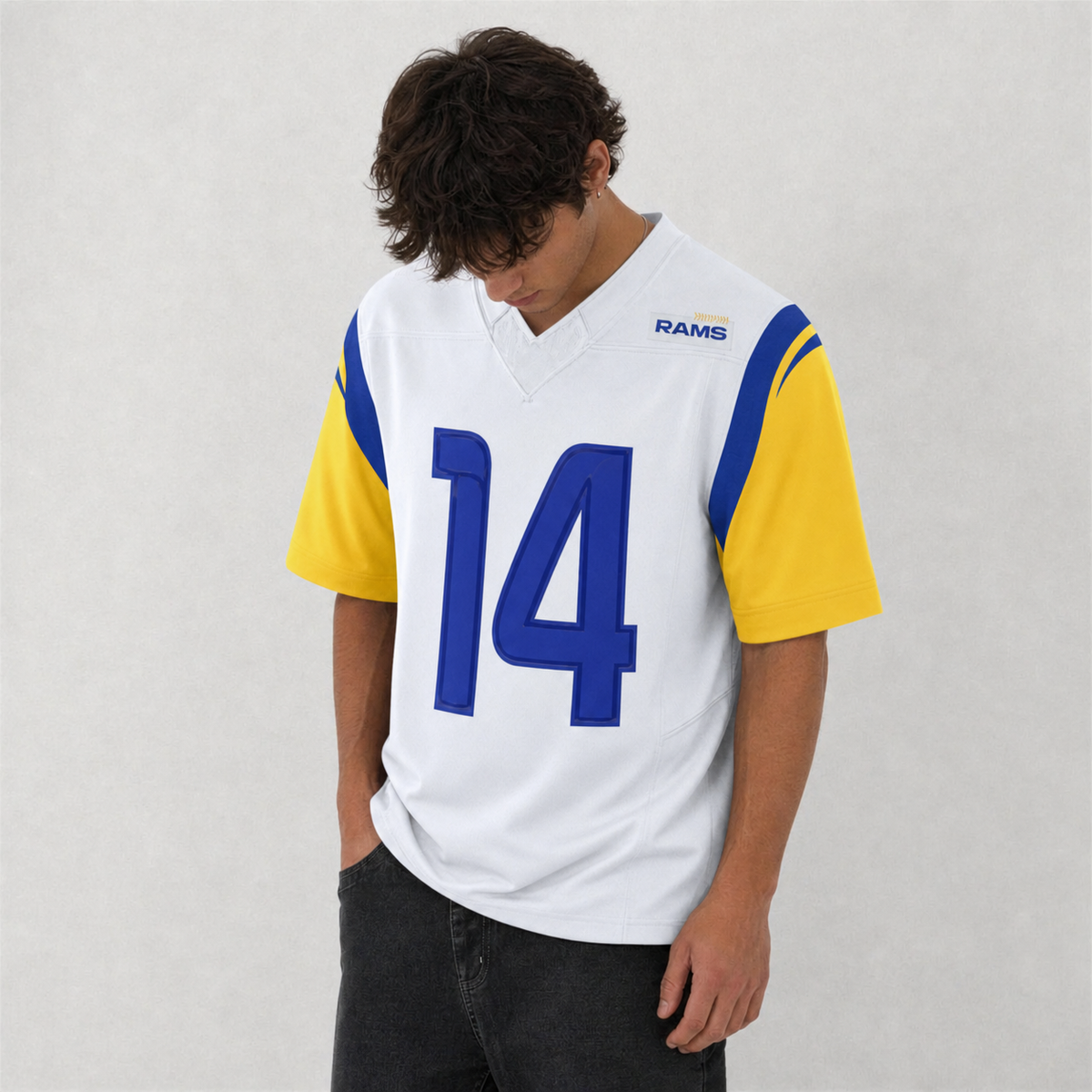 LAR White Football Jersey Number 14 Custom Name and Number