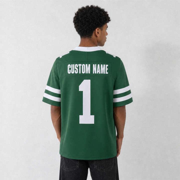 NYJ Green Football Jersey Number 1 Custom Name and Number