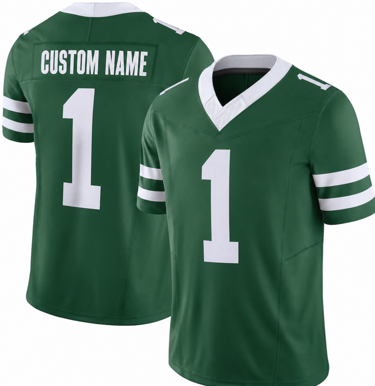 NYJ Green Football Jersey Number 1 Custom Name and Number