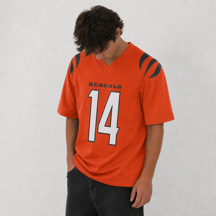 CIN Orange Football Jersey Number 14 Custom Name and Number