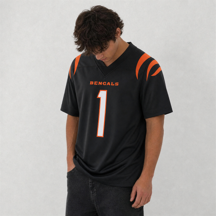 CIN Black Football Jersey Number 1 Custom Name and Number