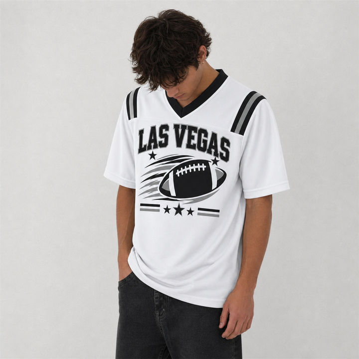 LV White Football Jersey Game Day Graphic Shirt