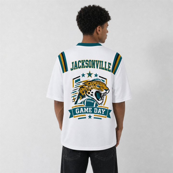 JAX White Football Jersey Jacksonville Game Day Graphic Shirt