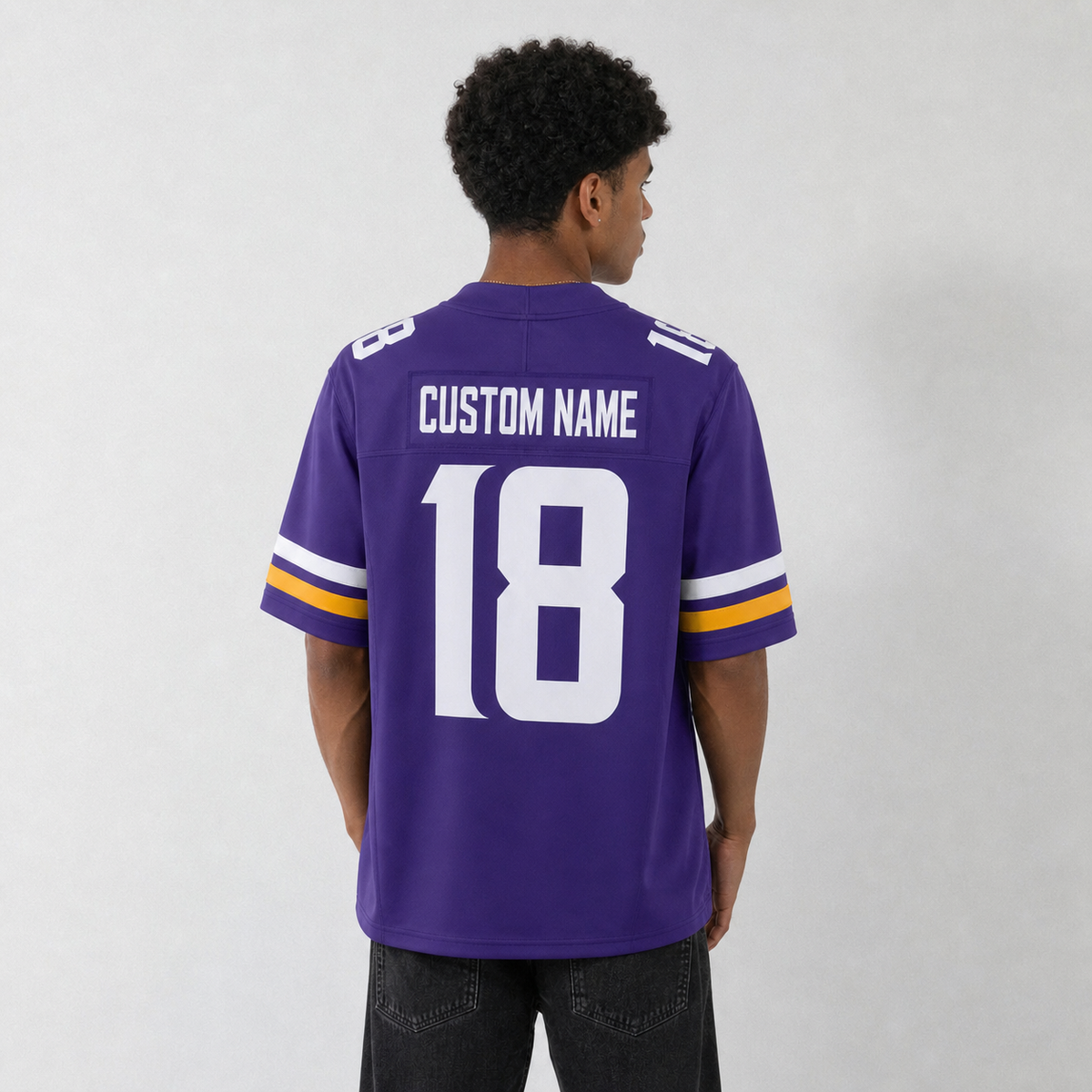 MIN Purple Football Jersey Number 18 Custom Name and Number