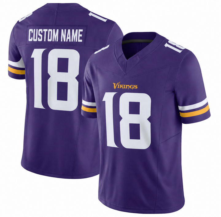 MIN Purple Football Jersey Number 18 Custom Name and Number