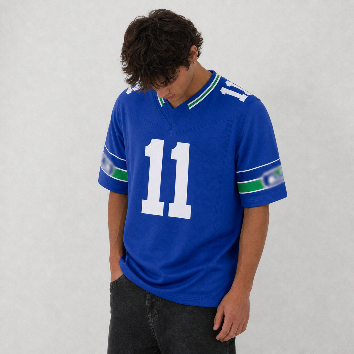SEA Blue Football Jersey Number 11 Custom Name and Number