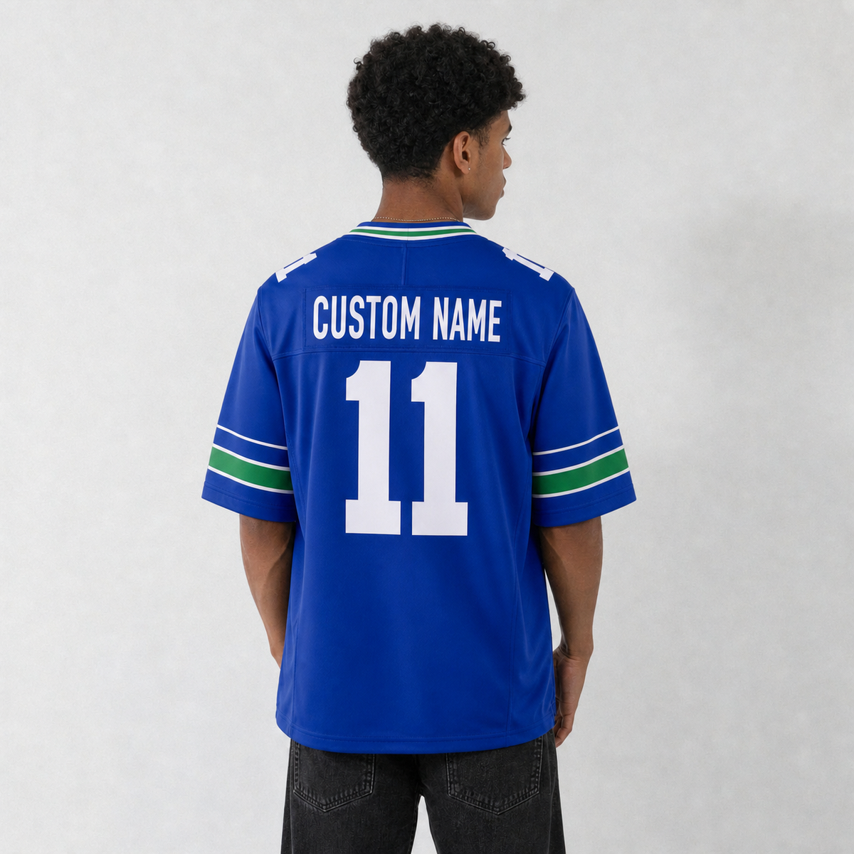 SEA Blue Football Jersey Number 11 Custom Name and Number