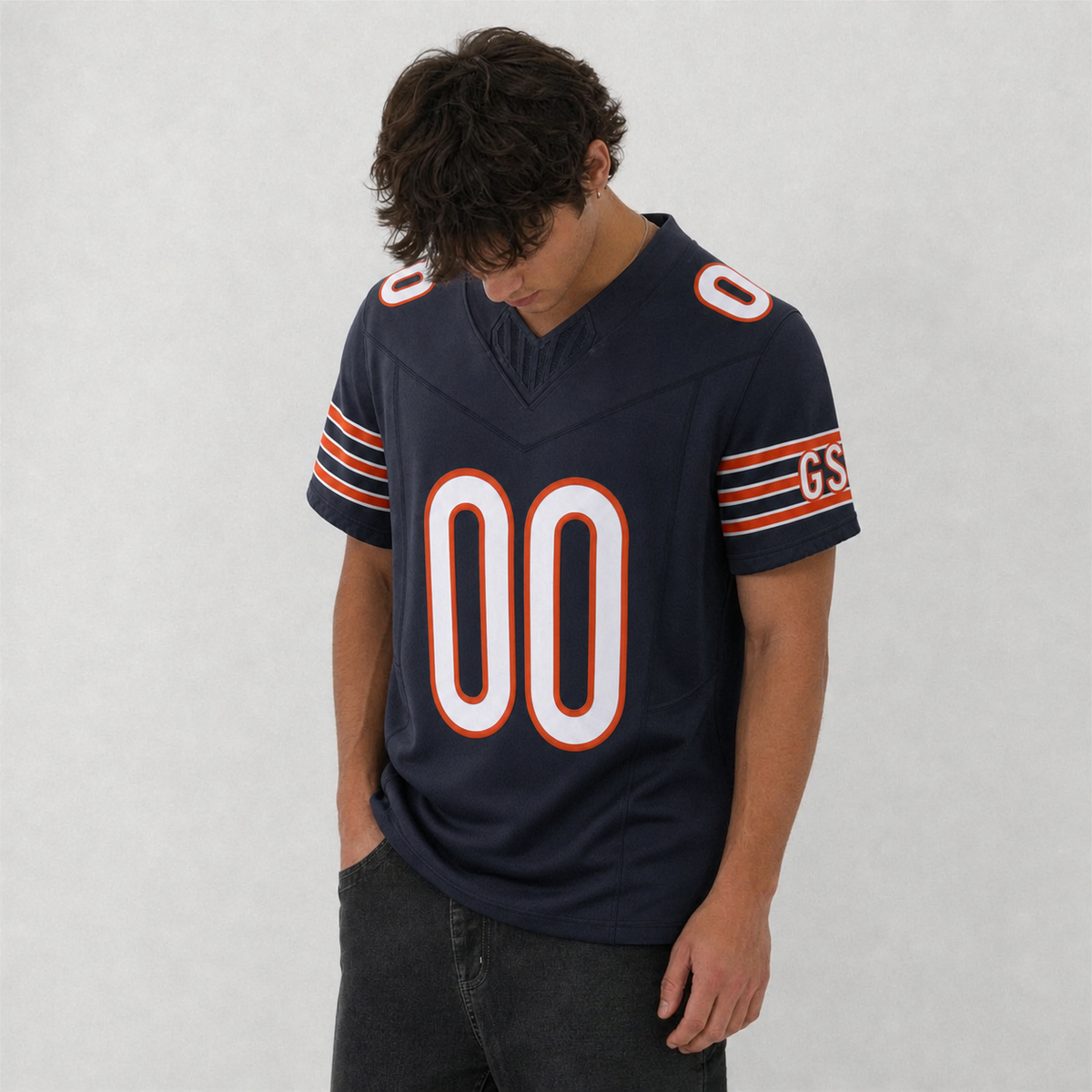 CHI Navy Football Jersey Number 00 Custom Name and Number