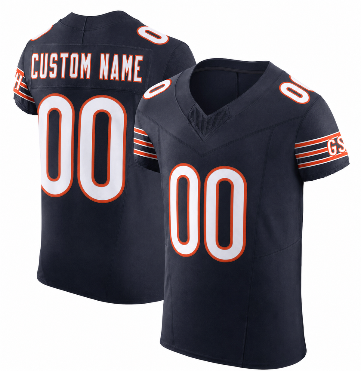 CHI Navy Football Jersey Number 00 Custom Name and Number