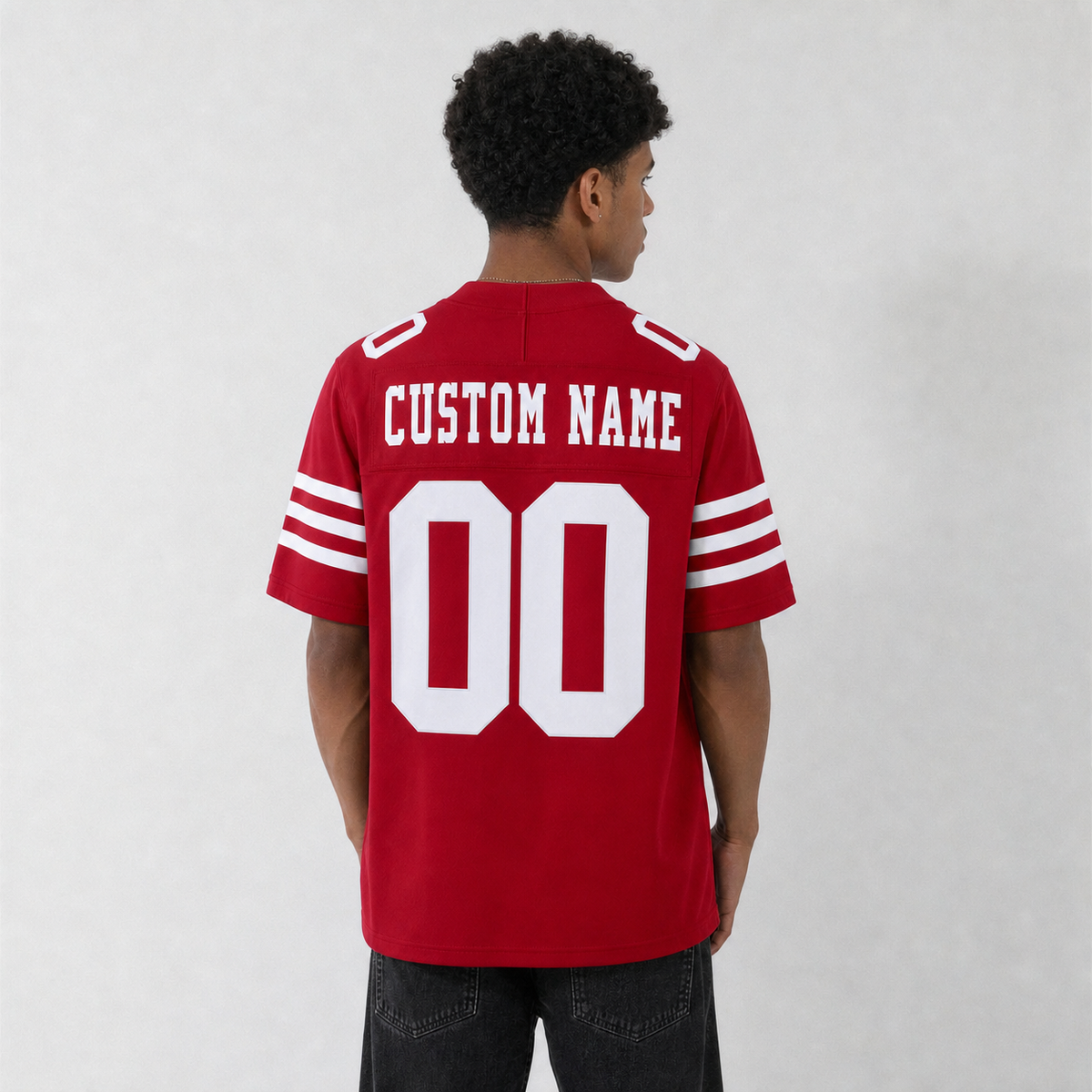 SF Red Football Jersey Number 00 Custom Name and Number