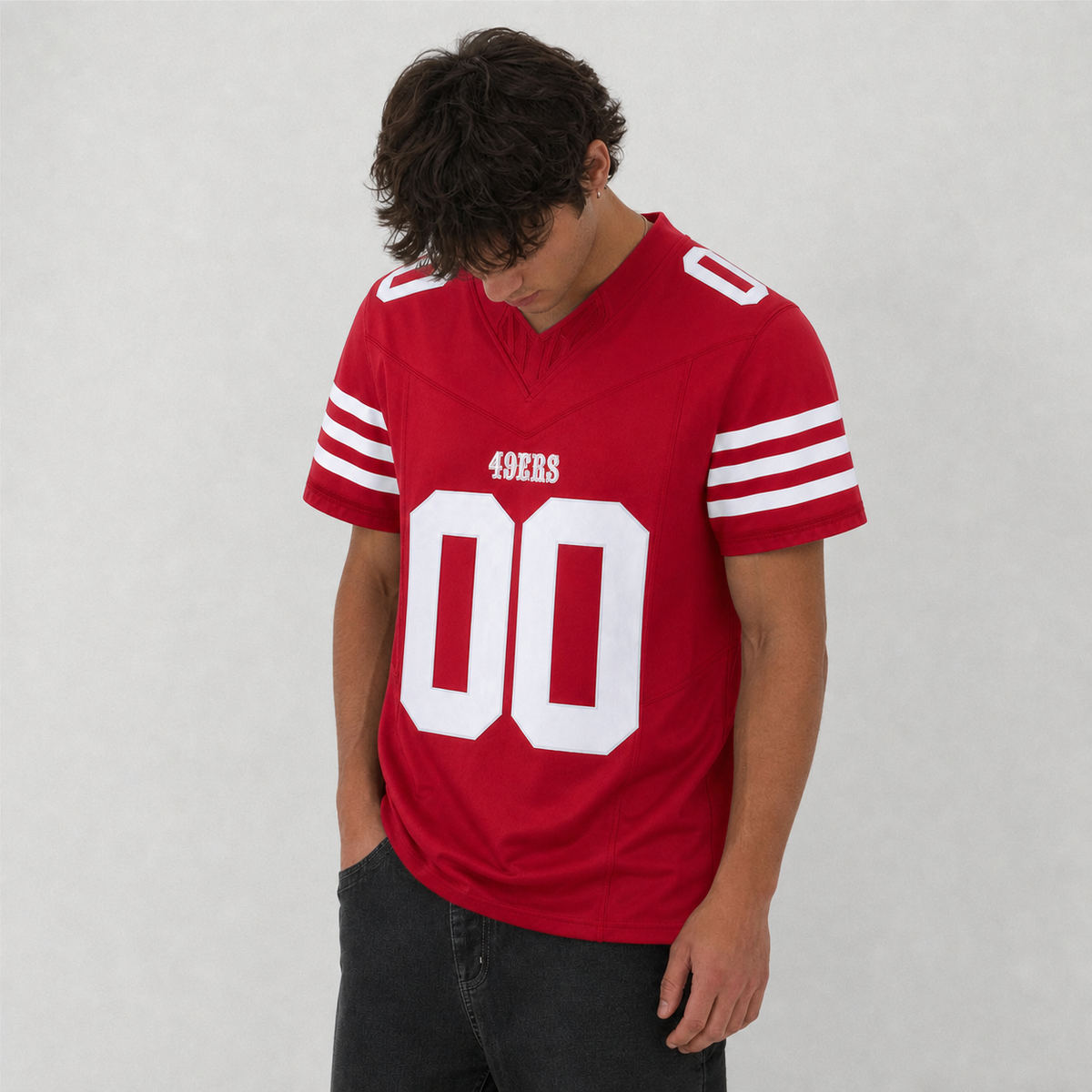 SF Red Football Jersey Number 00 Custom Name and Number