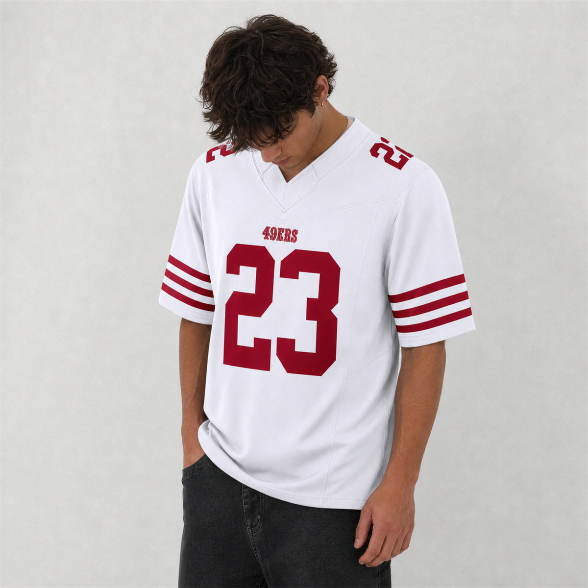 SF White Football Jersey Number 23 Custom Name and Number