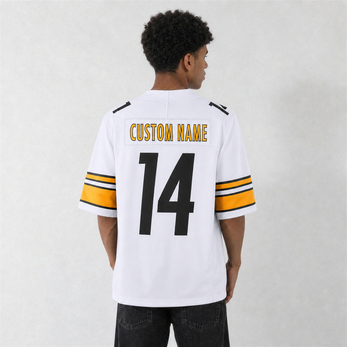 PIT White Football Jersey Number 14 Custom Name and Number