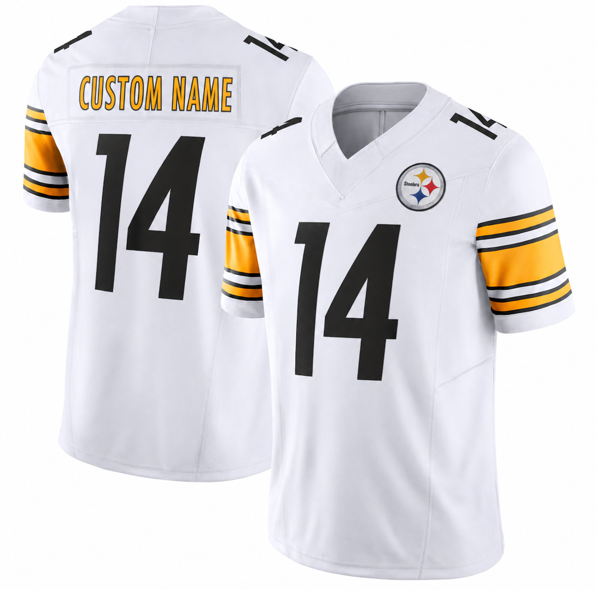 PIT White Football Jersey Number 14 Custom Name and Number