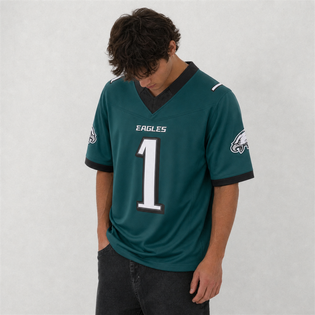 PHI Green Football Jersey Number 1 Custom Name and Number