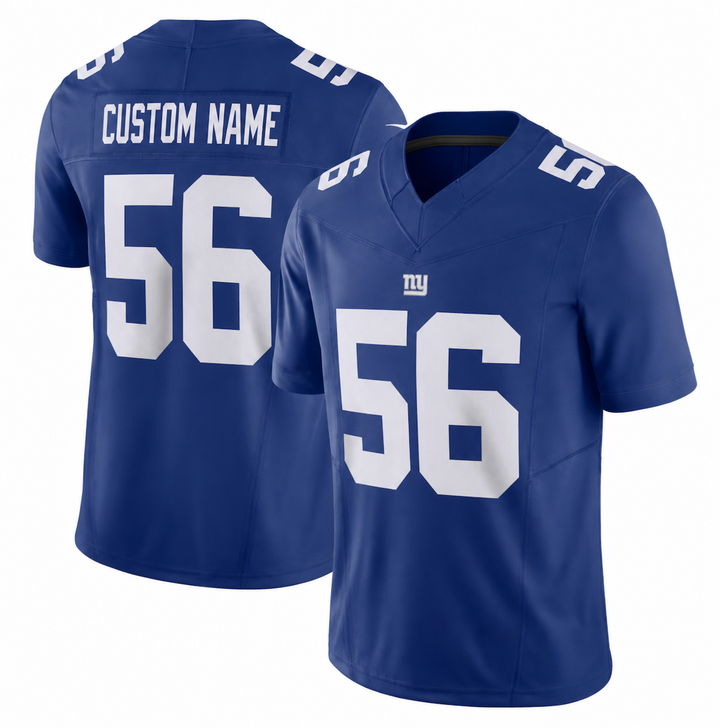 NYG Blue Football Jersey Number 56 Custom Name and Number