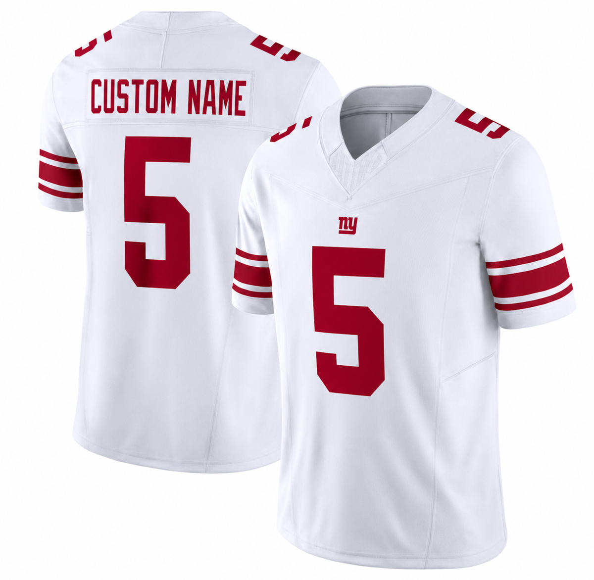 NYG White Football Jersey Number 5 Custom Name and Number