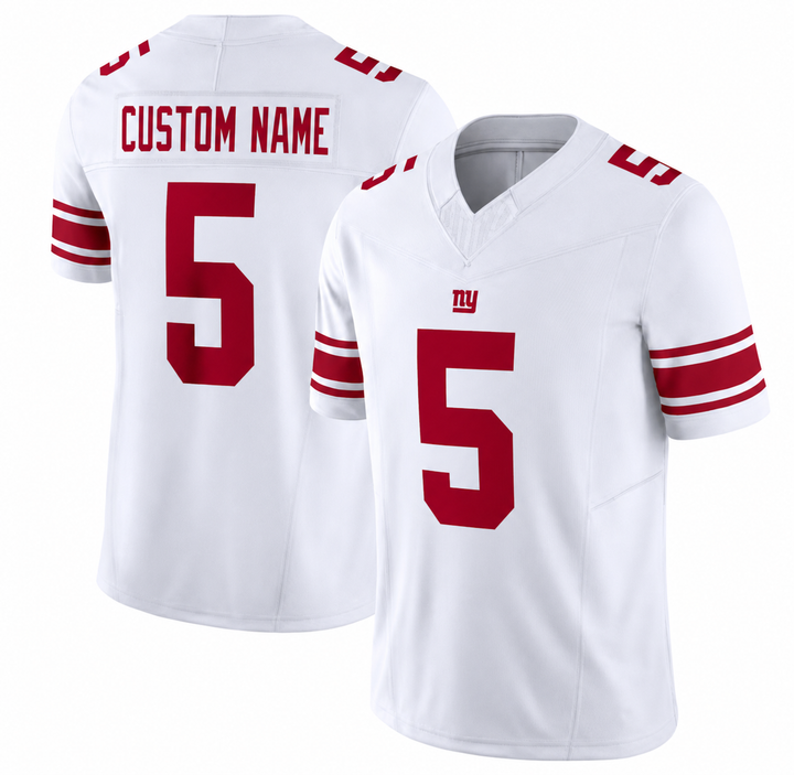 NYG White Football Jersey Number 5 Custom Name and Number