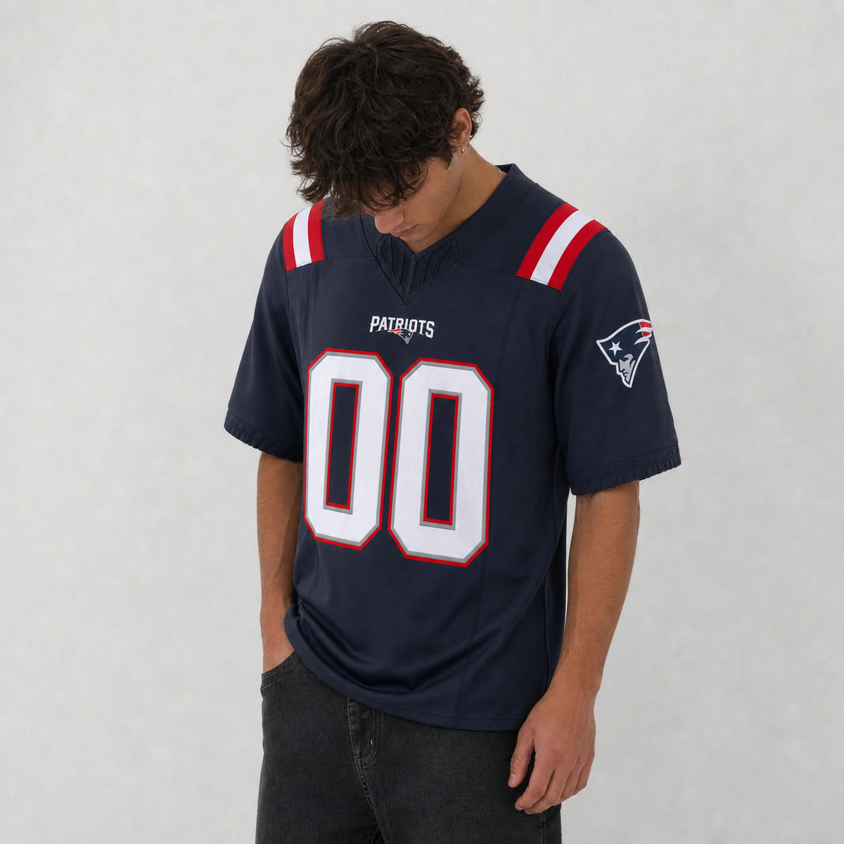 NE Navy Football Jersey Number 00 Custom Name and Number