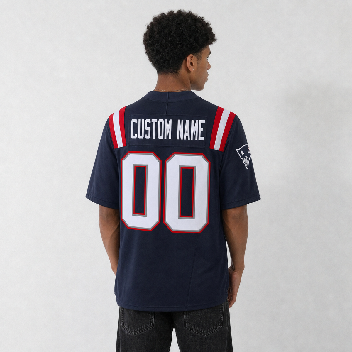 NE Navy Football Jersey Number 00 Custom Name and Number