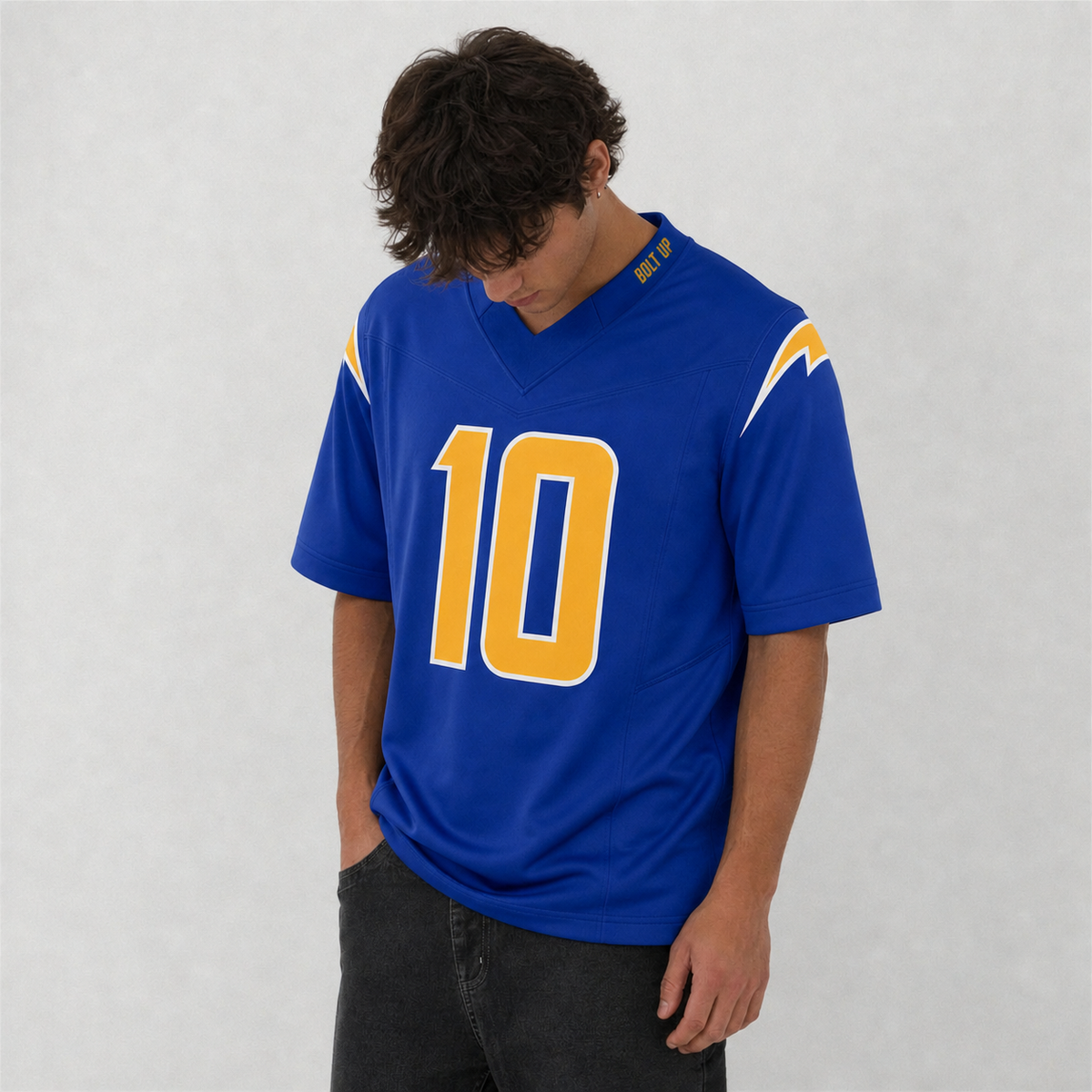 LAC Blue Football Jersey Number 10 Custom Name and Number